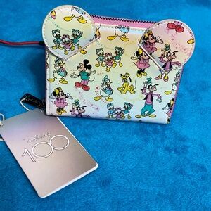 NWT - Disneys 100 - Loungefly Mickey & friends short wallet.